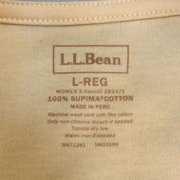 L.L. Bean Top Size Large Supima Cotton Yellow NWOT - Picture 11 of 11